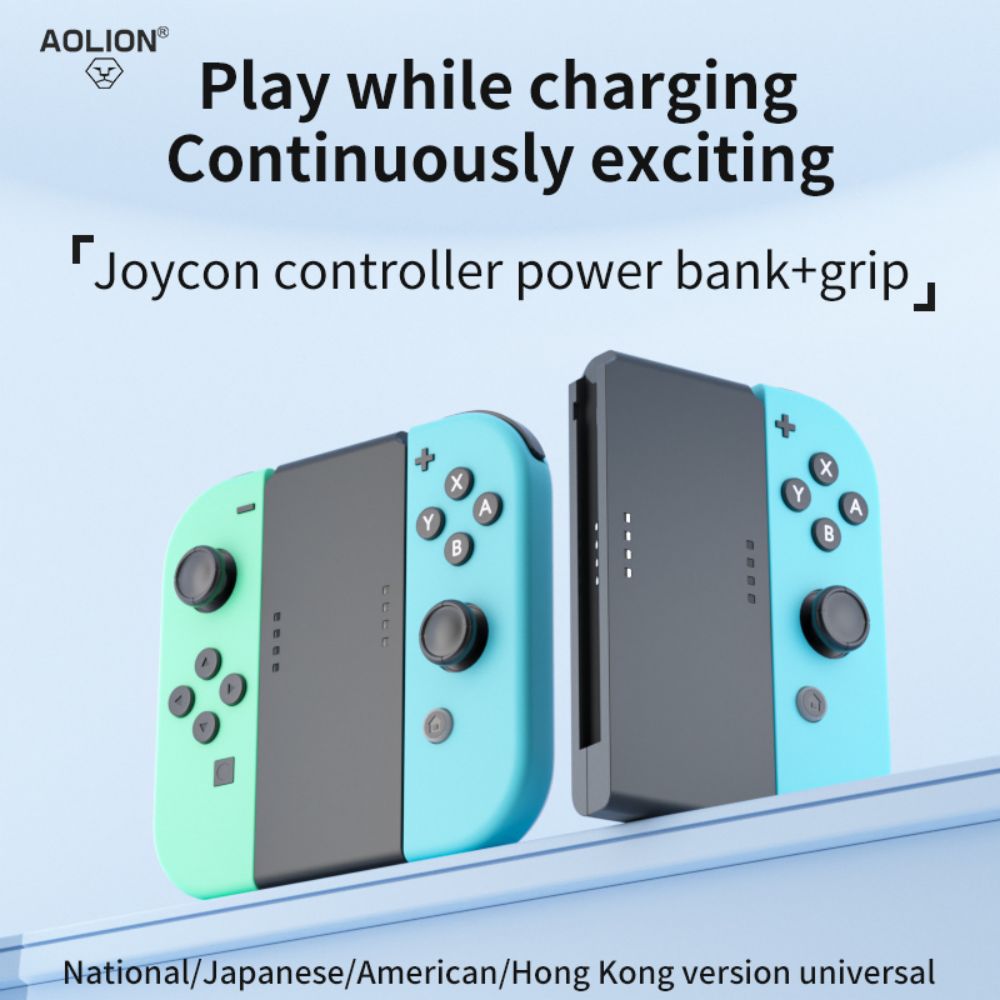 Gaming Kit Accessories Nintendo Switch - AOLION จอยสติ๊กพกพาพร้อมที่ชาร์จ 3400mAh อุปกรณ์เสริมเพิ่มอายุการใช้งานแบตเตอรี่สำหรับ Ninten-do OLED