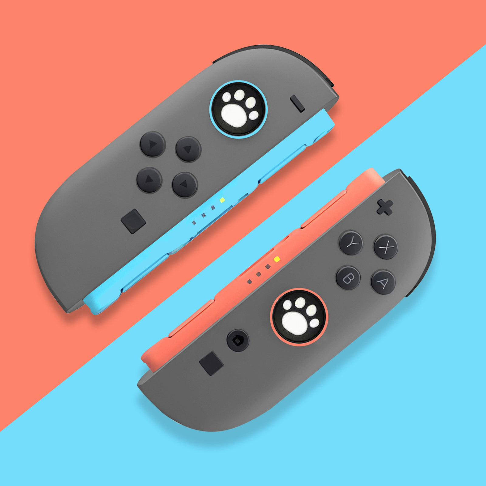Gaming Kit Accessories Nintendo Switch - 2 ชิ้นแมวน่ารักซิลิโคนฝาครอบหมวกสําหรับ Nintendo Switch 2 Joy