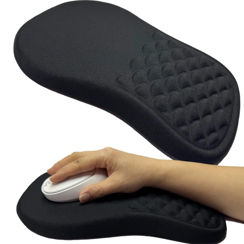 Wrist Rest Ergonomic - แผ่นรองเมาส์พร้อมที่รองข้อมือตามหลักสรีรศาสตร์ รองรับข้อมือได้อย่างสบาย ไม่ลื่น ผลิตจากเมมโมรี่คอตตอนยืดหยุ่นสูง สำหรับคอมพิวเตอร์ PC
