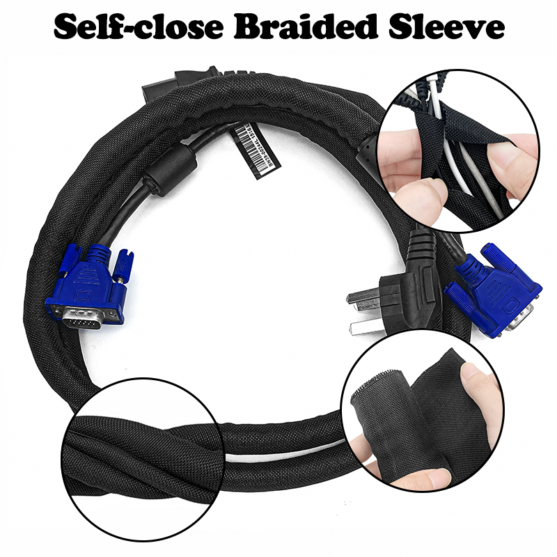 Cable Sleeve Braided - 5/10M Self ปิด PET Braided Sleeve