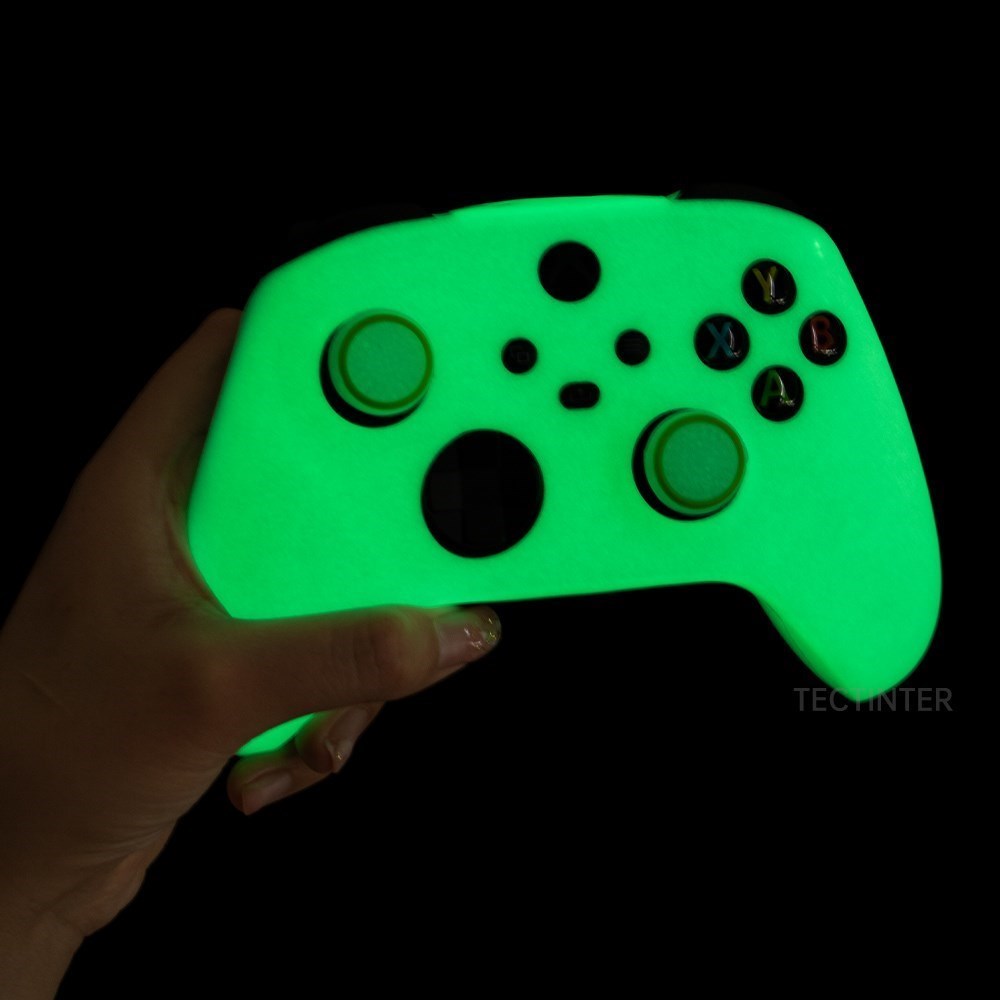 Gaming Accessories For Xbox Series X - เคสสําหรับ Xbox Series X/S Gamepad ซิลิโคนส่องสว่างสีเขียวเรืองแสง