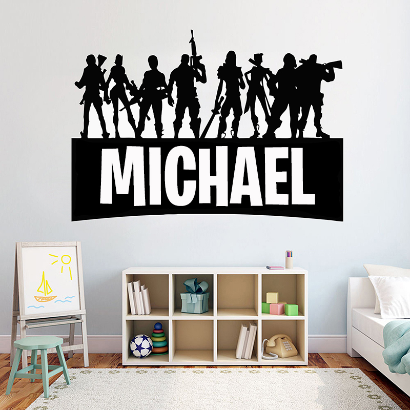 Gaming Accessories Bedroom - เกม Gamer ชื่อส่วนบุคคลตกแต่งผนังรูปลอกวิดีโอเกมสติ๊กเกอร์ติดผนังที่กำหนดเองสำหรับห้องนอนเด็กไวนิลตกแต่งภาพจิตรกรรมฝาผนัง G922