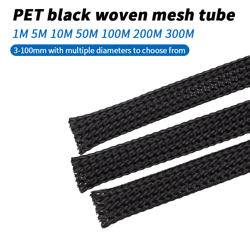 Cable Sleeve Braided - ปลอกสายไฟไนลอนถักสีดำ ขนาด 3 มม. ถึง 100