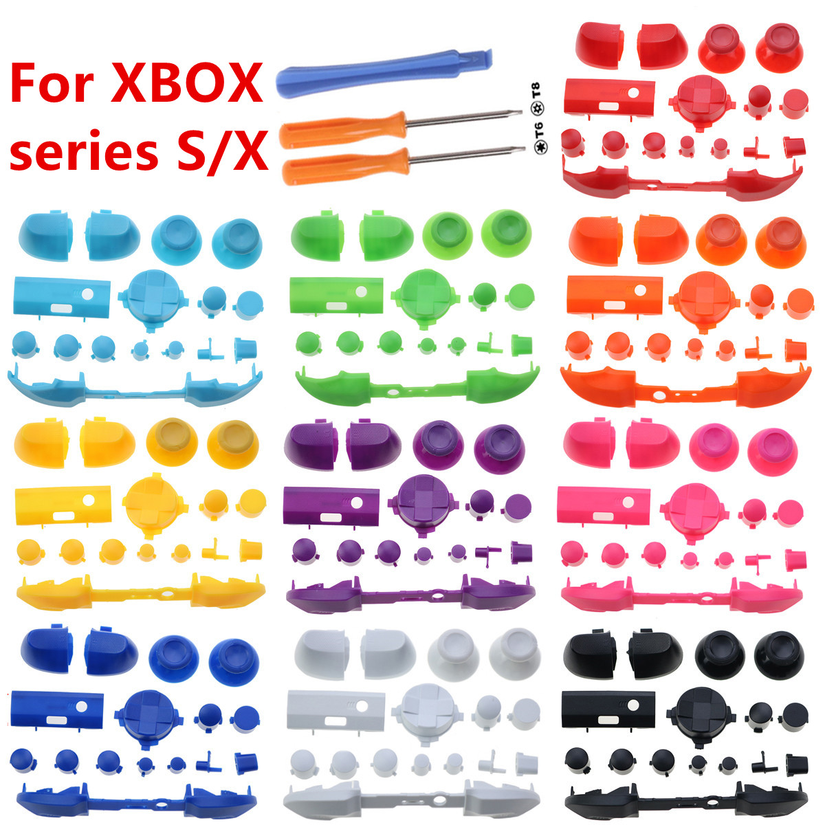 Gaming Accessories For Xbox Series X - ชิ้นส่วนอะไหล่แป้นทั้งชุดปุ่มสำหรับ Xbox Series XS คอนโทรลเลอร์ abxy