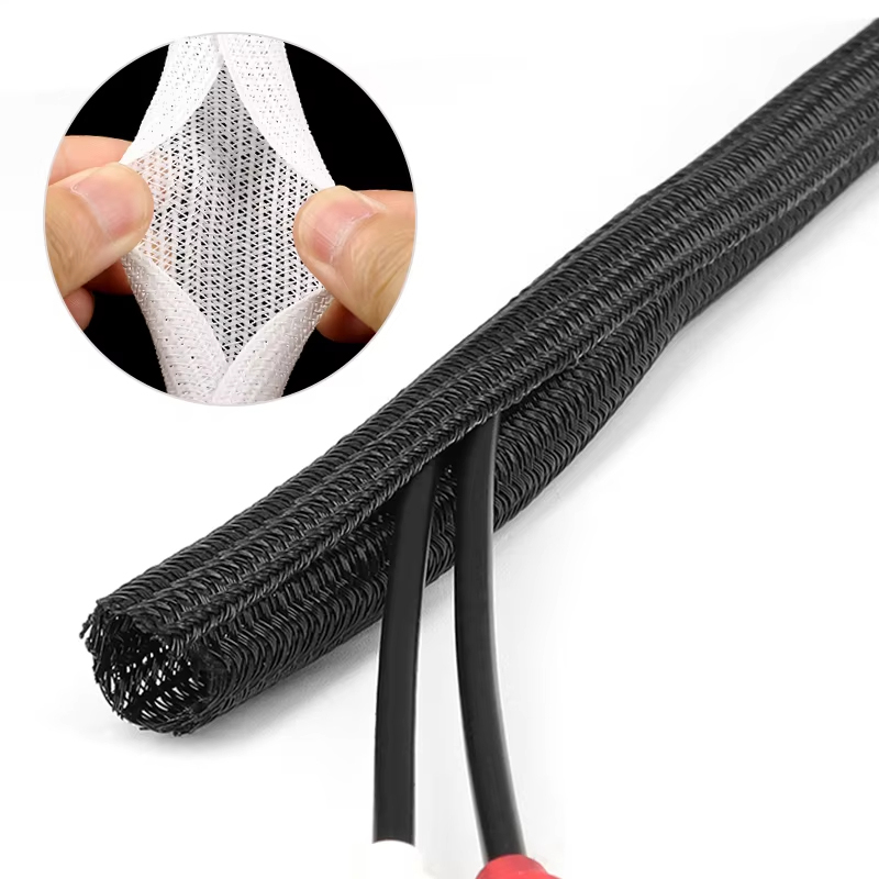 Cable Sleeve Braided - ฉนวนสายเคเบิลถัก PET ไนลอนห่อสายเคเบิลปลอกสายเคเบิลสําหรับโต๊ะ PC TV ตัวป้องกันสายไฟ
