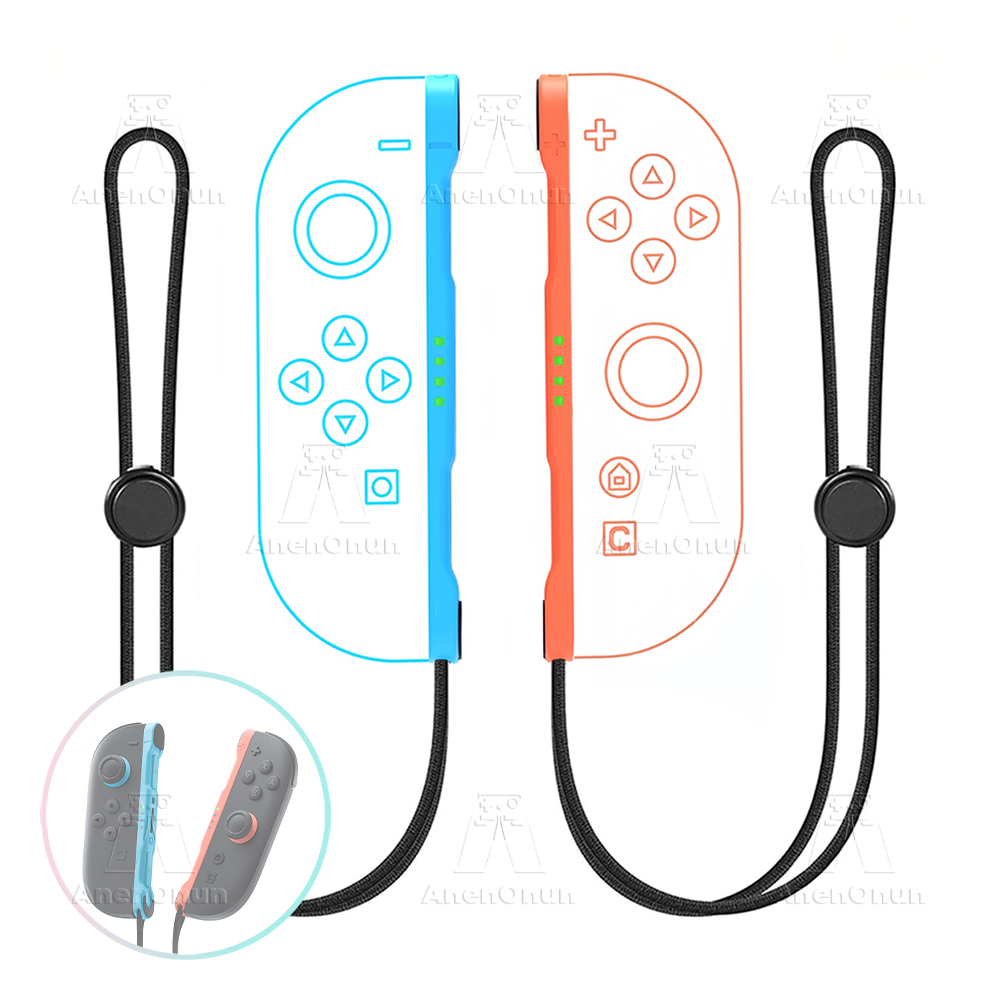 Gaming Kit Accessories Nintendo Switch - สายรัดข้อมือสำหรับสวิตช์ 2 จอยคอน 2 อะไหล่ทดแทนระดับพรีเมียม ตัวควบคุมแบบปรับได้