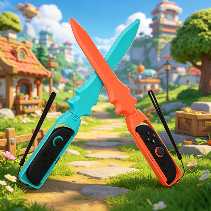 Gaming Kit Accessories Nintendo Switch - ด้ามจับคอนโทรลเลอร์รูปดาบ 2 ชิ้น สำหรับจอยแพดสวิตช์ 2 อุปกรณ์เสริมสำหรับเล่นเกมแบบตรวจจับการเคลื่อนไหว