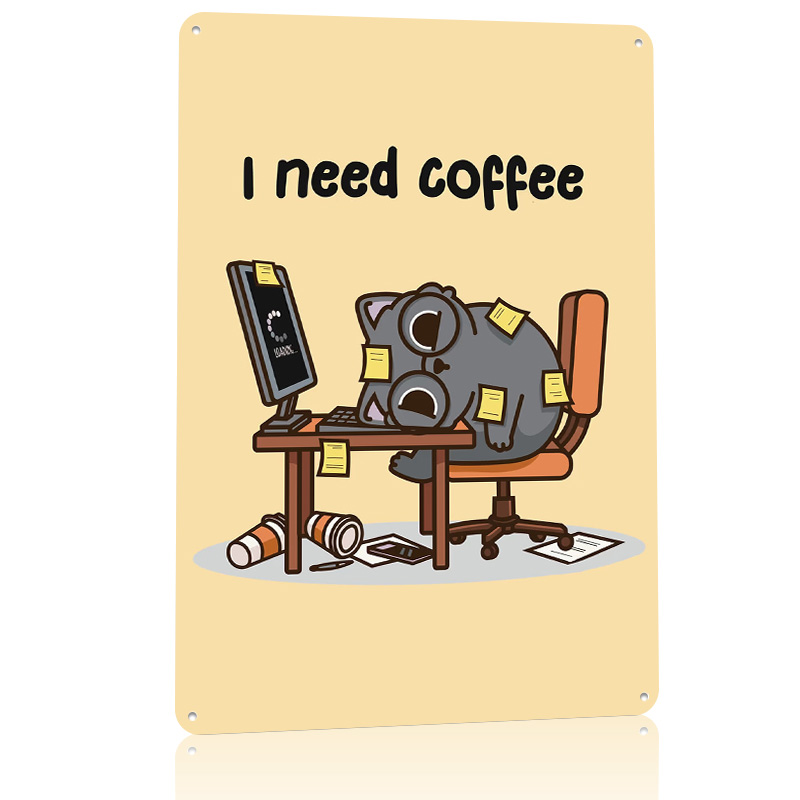 ฉันต้องการกาแฟ ป้ายโลหะลาย 3 ม - Gaming Accessories You Need บทวิจารณ์และราคา
