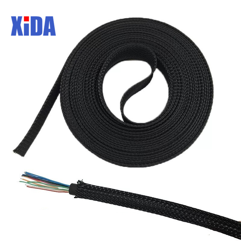 5/10M สีดําฉนวน Braid Sleeving - Cable Sleeve Braided บทวิจารณ์และราคา