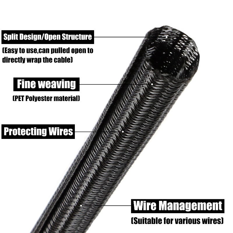 ปลอกสายถัก PET สีดำ ขนาด 3/5/1 - Cable Sleeve Braided บทวิจารณ์และราคา