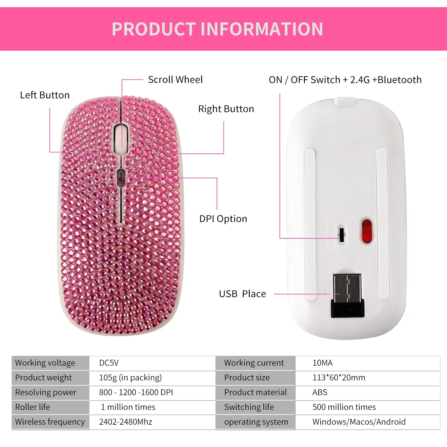 การชาร์จและปิดเสียงเมาส์ Bluet - Gaming Accessories Pink บทวิจารณ์และราคา