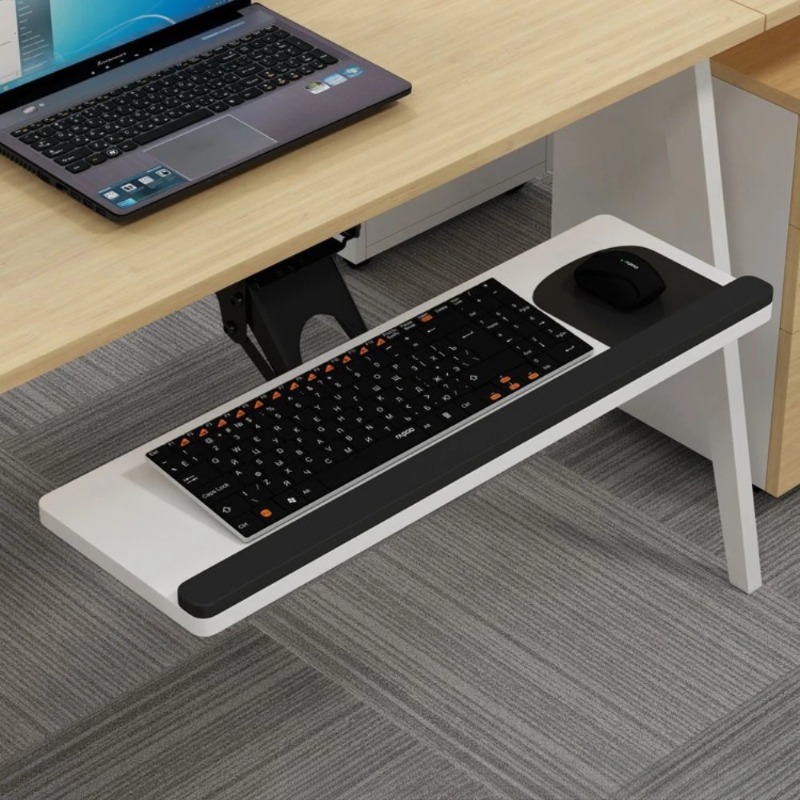 ถาดวางคีย์บอร์ดใต้โต๊ะพร้อมแผ่ - Wrist Rest Ergonomic บทวิจารณ์และราคา