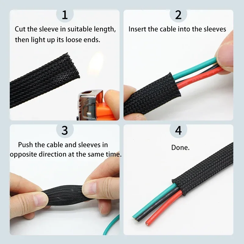 1 ~ 50m สีเหลืองสัตว์เลี้ยง Br - Cable Sleeve Braided บทวิจารณ์และราคา