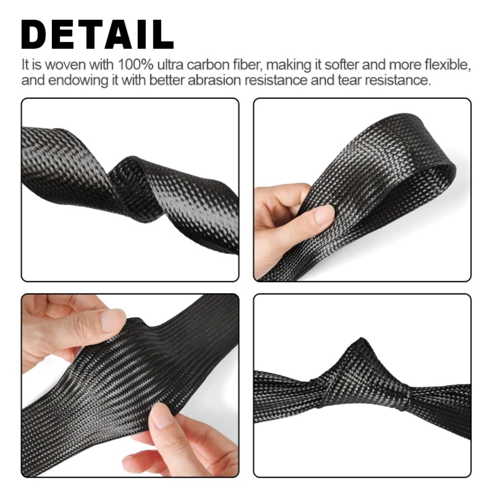 ปลอกสายเคเบิลคาร์บอนไฟเบอร์ 1M - Cable Sleeve Braided บทวิจารณ์และราคา