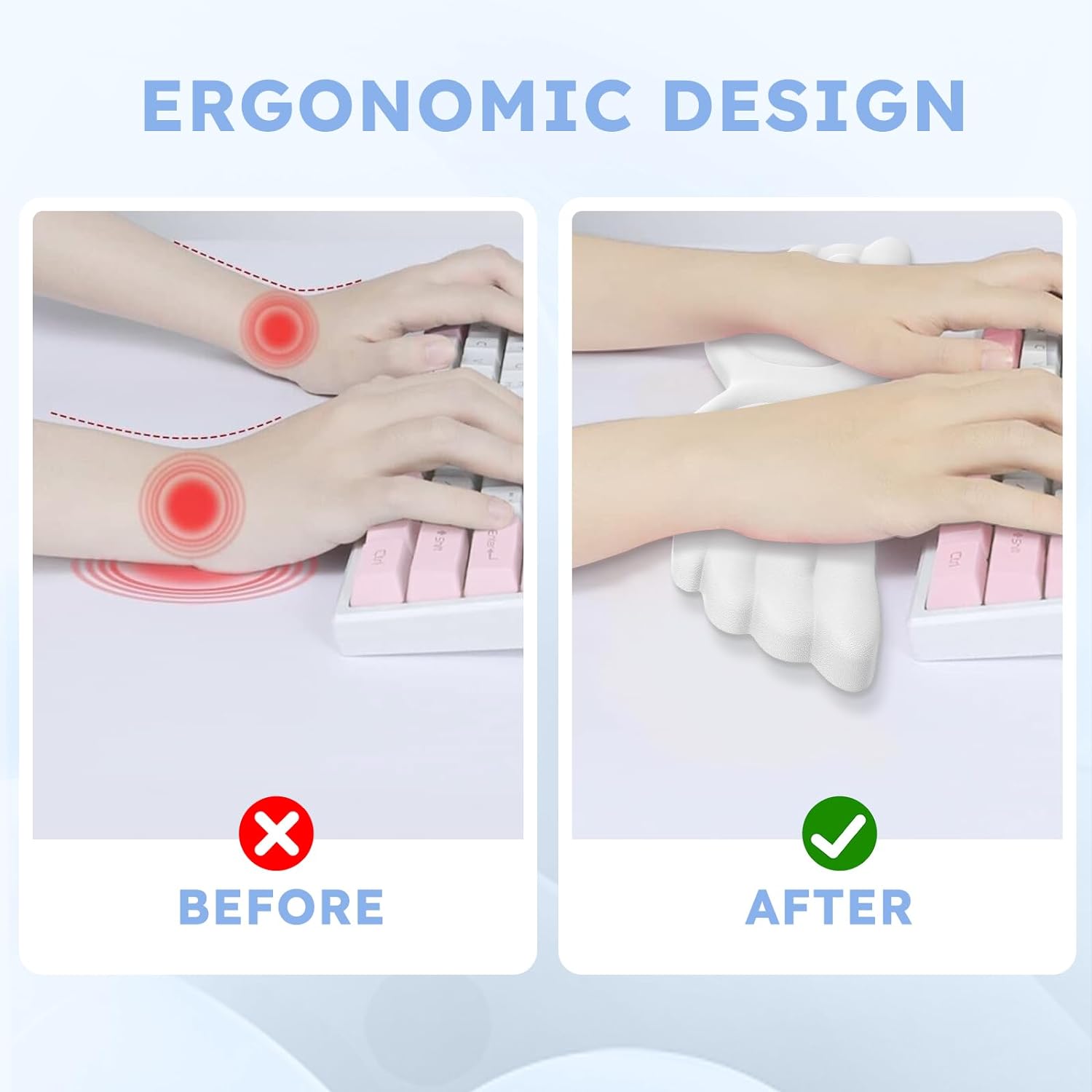 แผ่นรองข้อมือสำหรับคีย์บอร์ดแล - Wrist Rest Ergonomic บทวิจารณ์และราคา